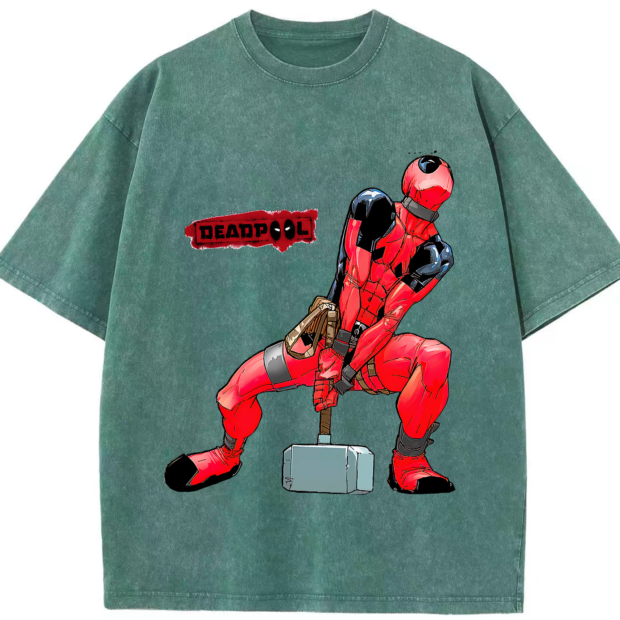 （画像用） Deadpool デッドプール 綿100% ヴィンテージ風 半袖Tシャツ（フロントプリント）